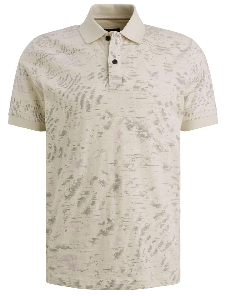 Creme korte mouw polo PME Legend regular fit