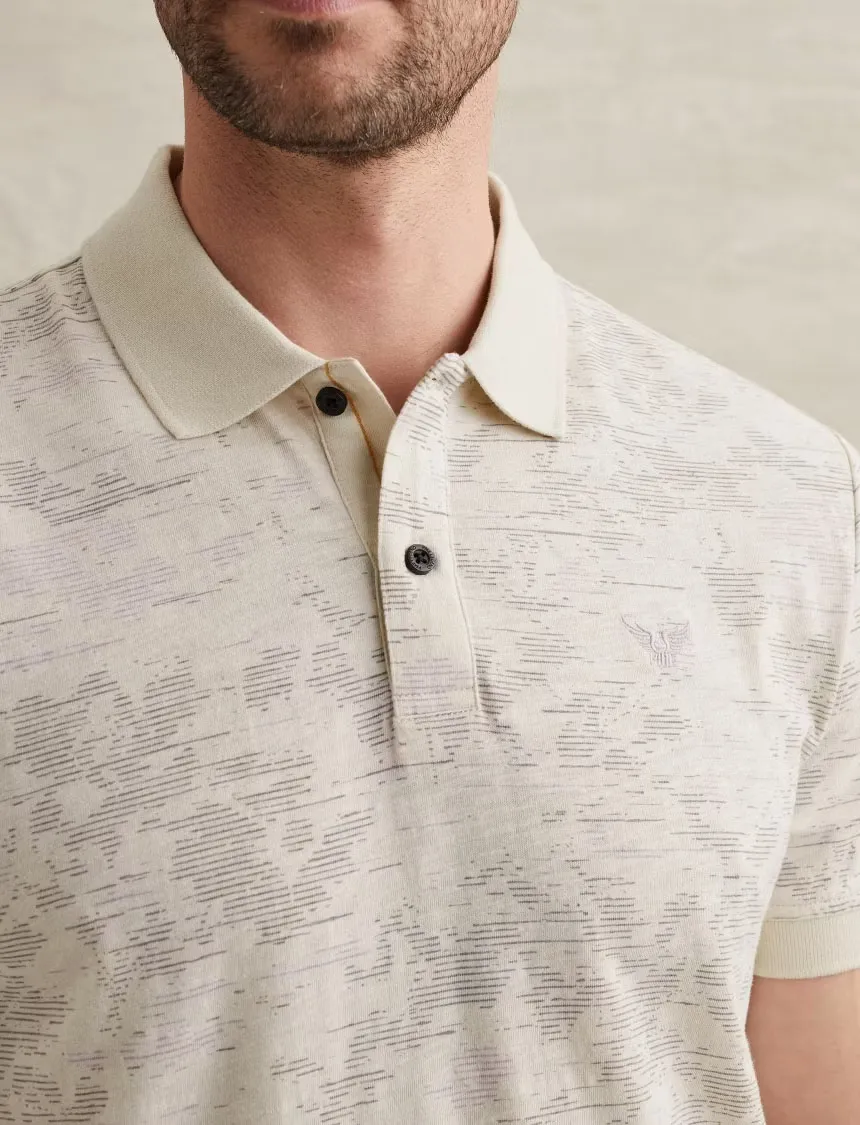 Creme korte mouw polo PME Legend regular fit