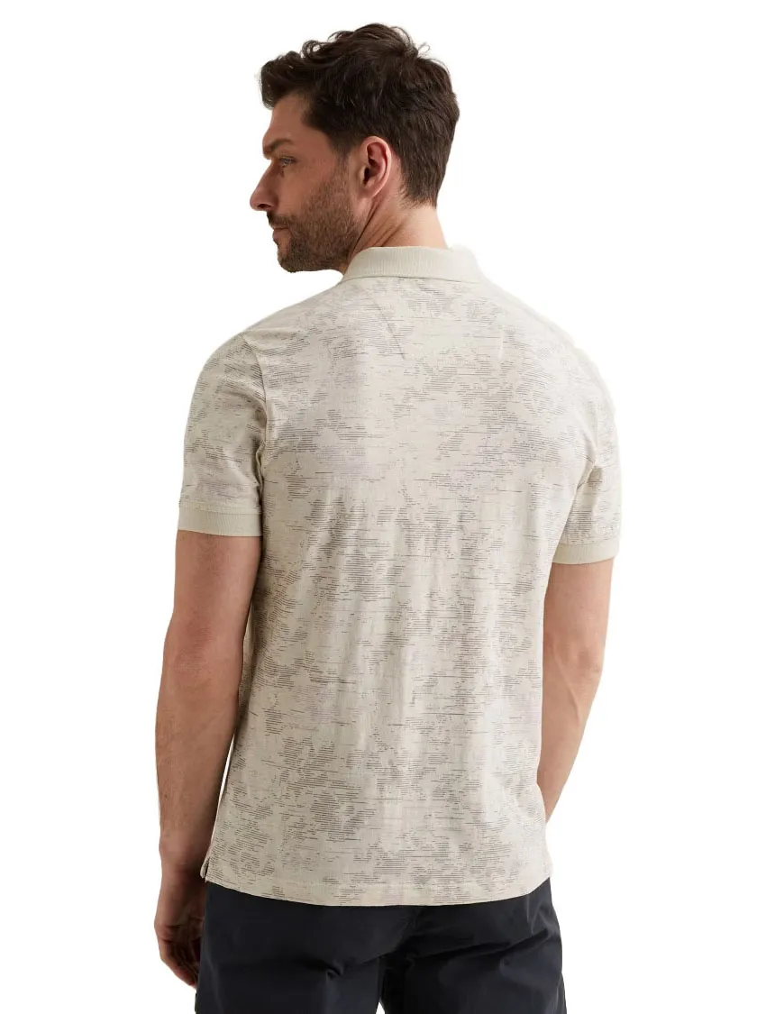 Creme korte mouw polo PME Legend regular fit