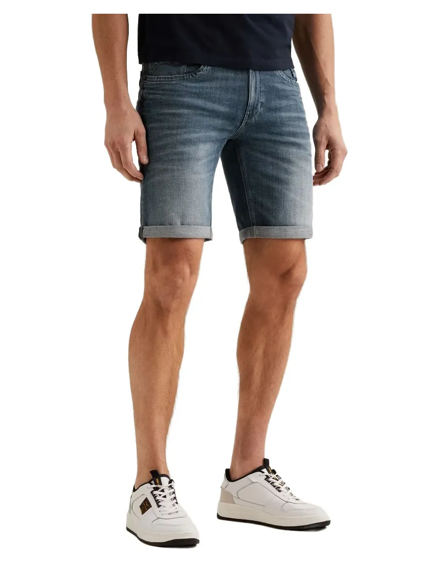 PME Legend jeans korte broek donkerblauw effen
