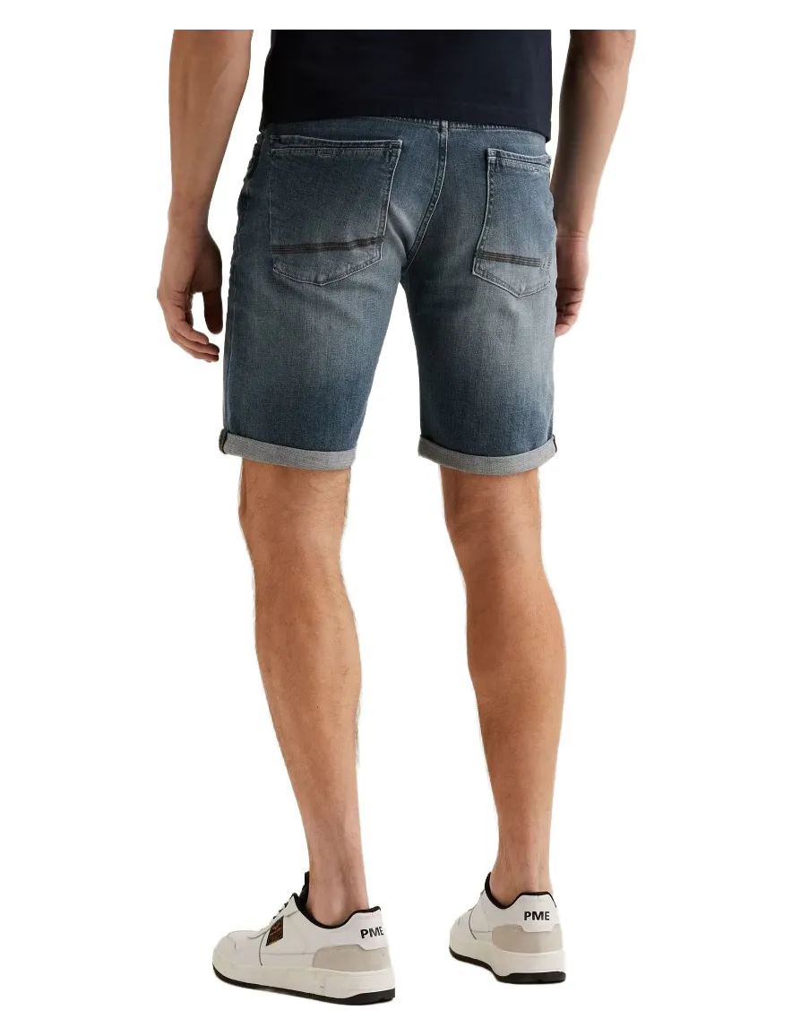 PME Legend jeans korte broek donkerblauw effen