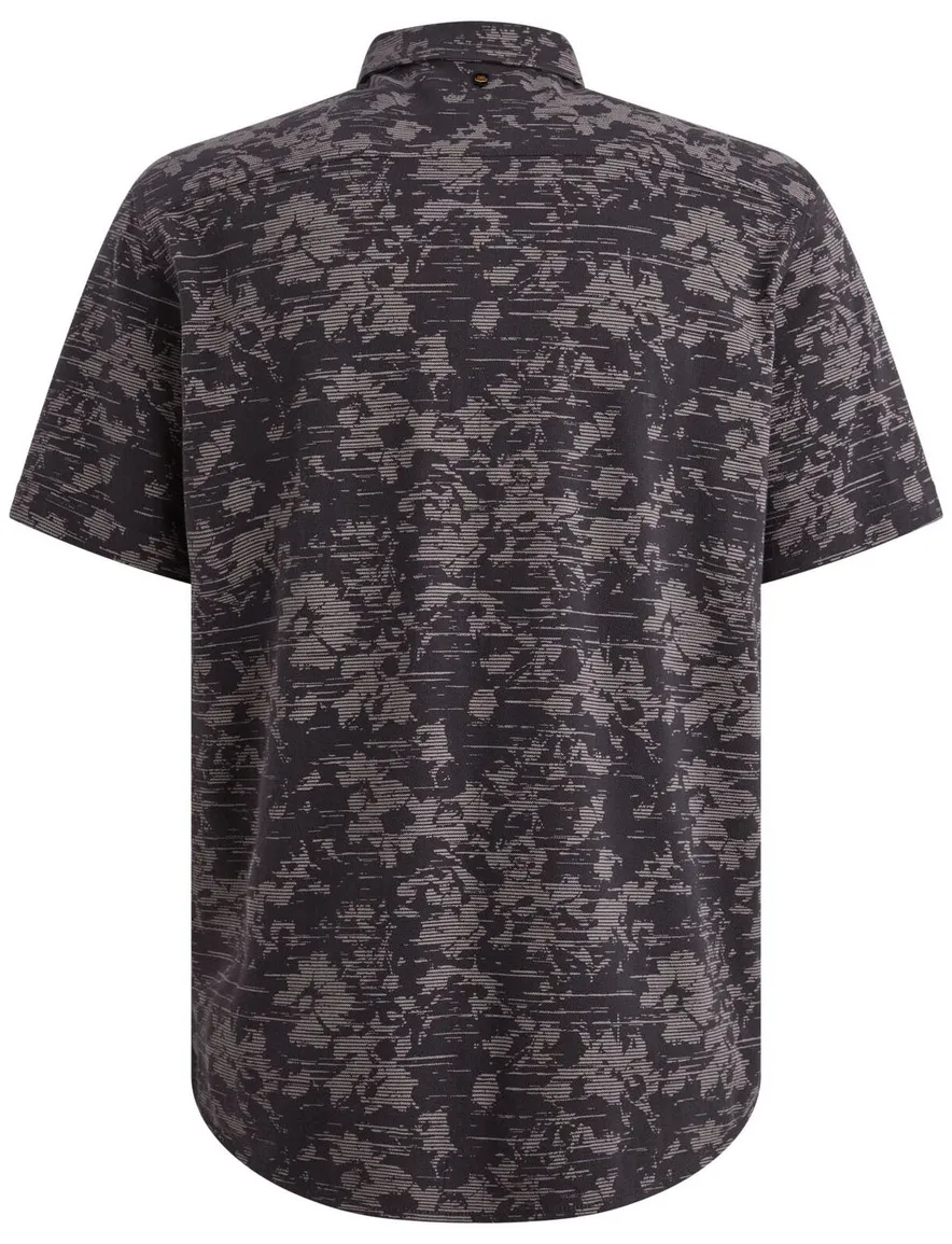 Grijs geprint korte mouw overhemd PME Legend regular fit