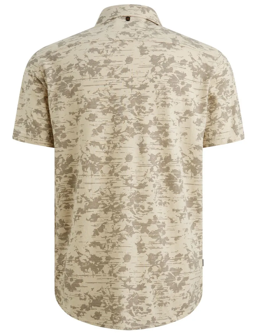 PME Legend korte mouw overhemd geprint beige