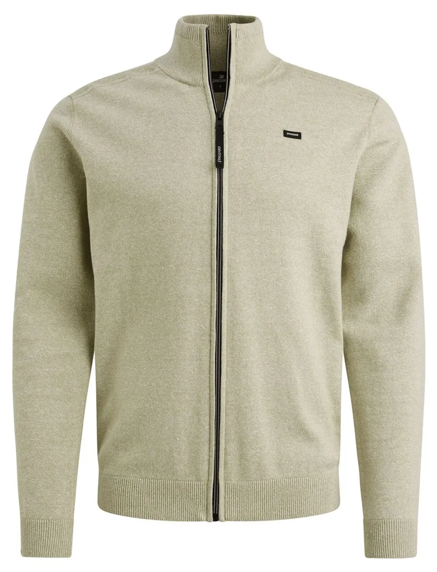 Beige groen outdoor vest Vanguad normale fit katoen gemêleerd