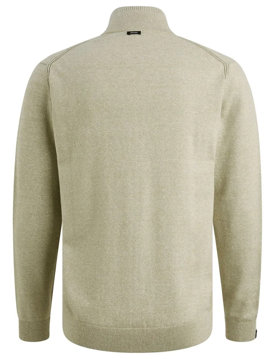 Beige groen outdoor vest Vanguad normale fit katoen gemêleerd