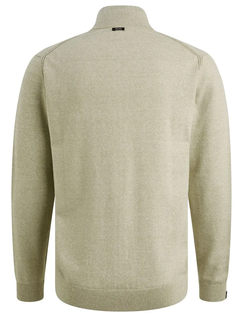 Vest Vanguard beige groen normale fit rits gemêleerd