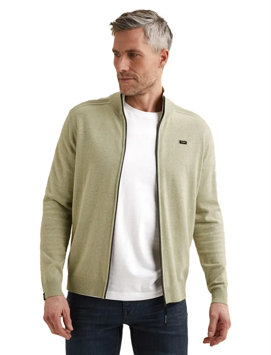 Beige groen outdoor vest Vanguad normale fit katoen gemêleerd
