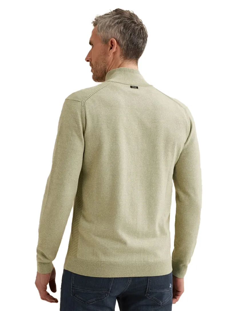 Vest Vanguard beige groen normale fit rits gemêleerd