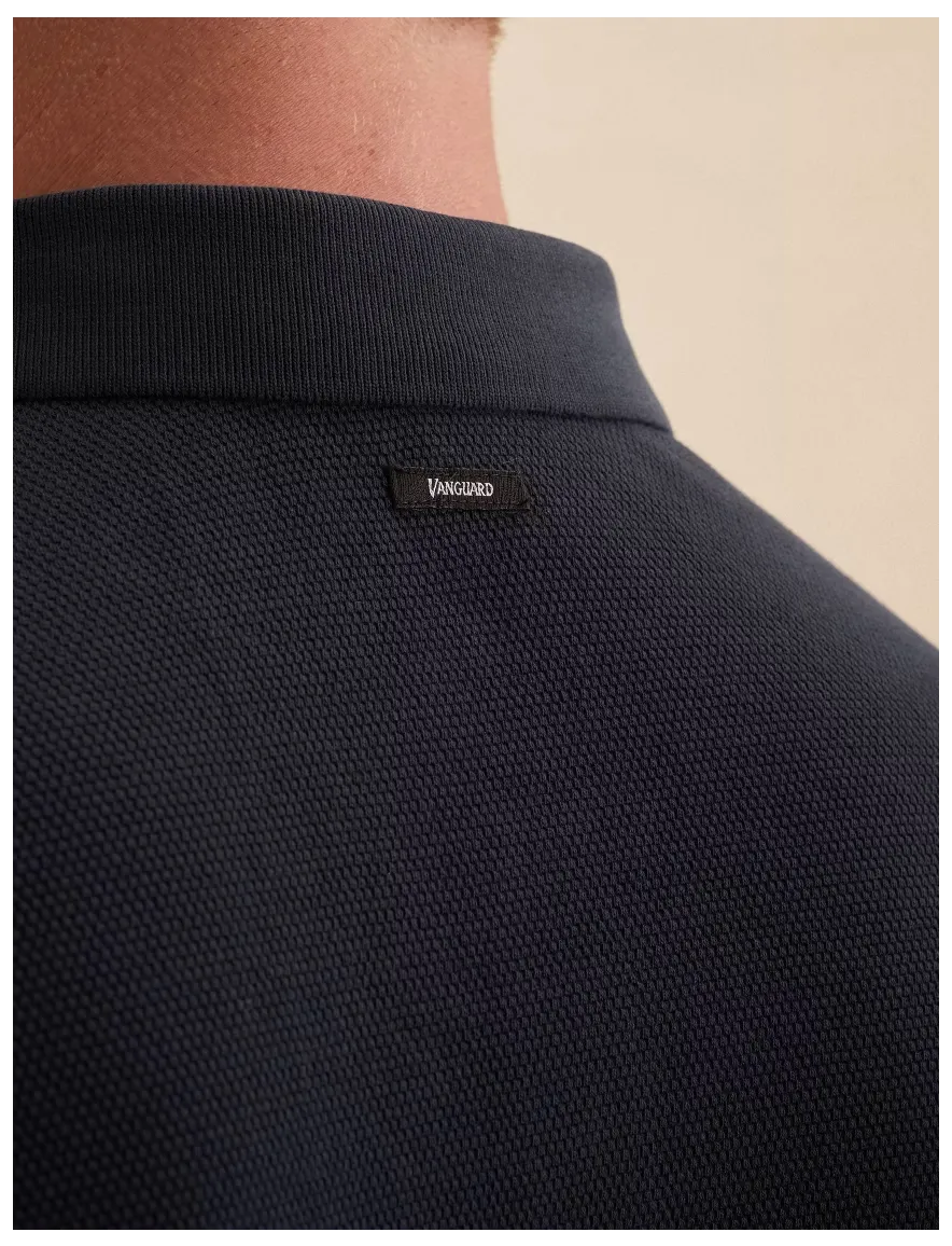 Effen donkerblauwe Vanguard korte mouw polo
