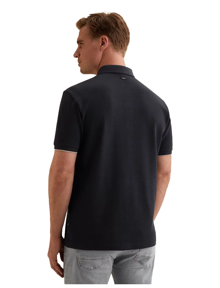 Effen donkerblauwe Vanguard korte mouw polo