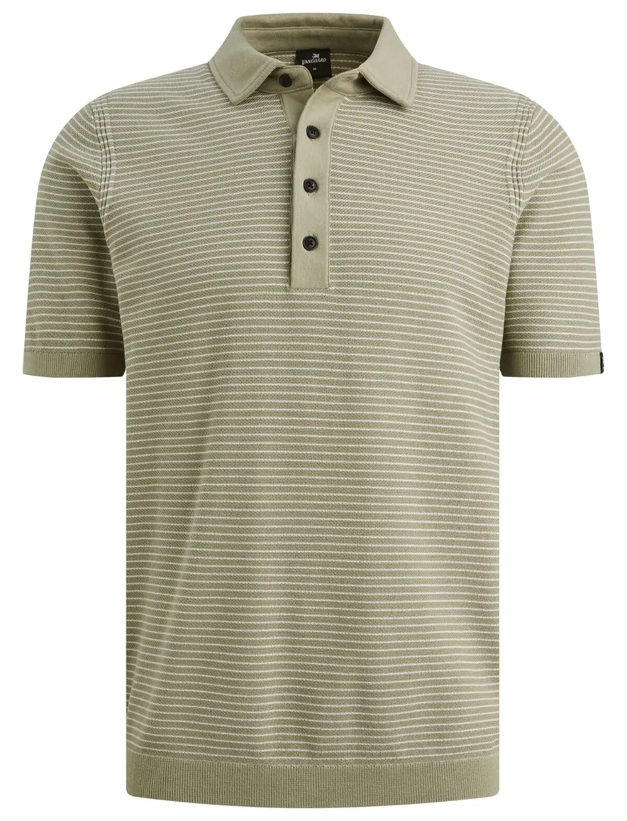 Vanguard Polo groen wit gestreept