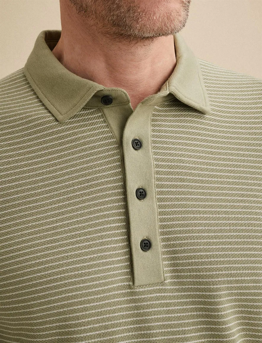 Vanguard Polo groen wit gestreept