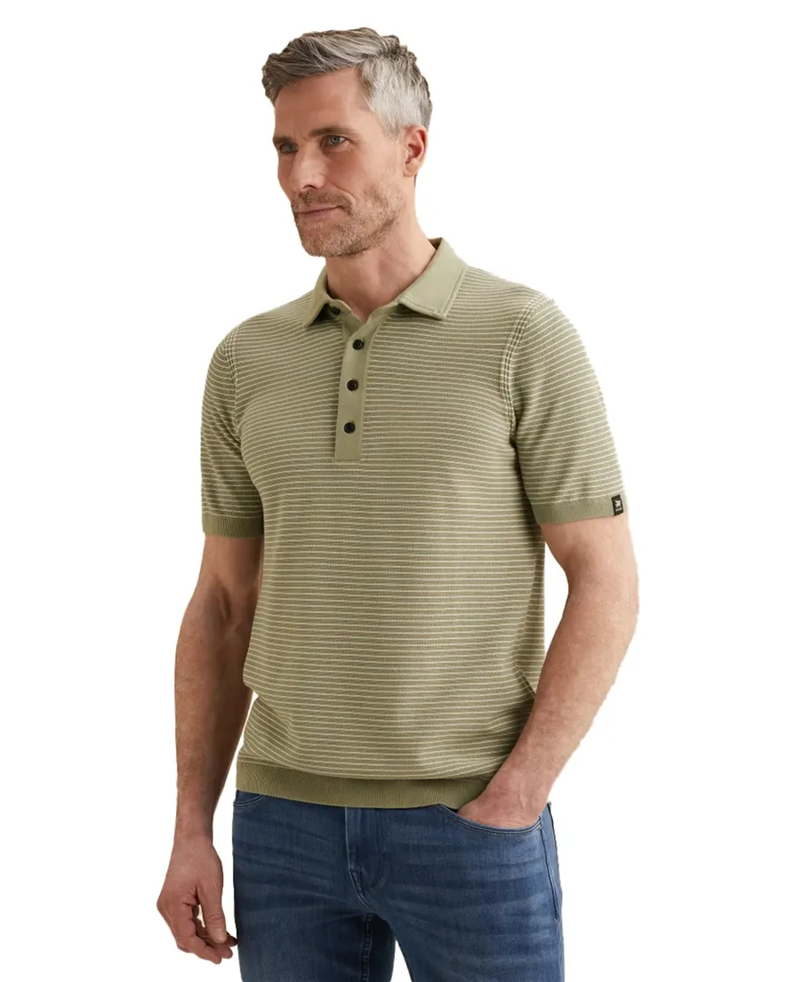 Vanguard Polo groen wit gestreept