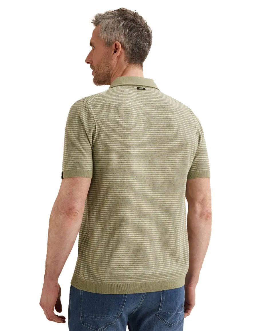 Vanguard Polo groen wit gestreept