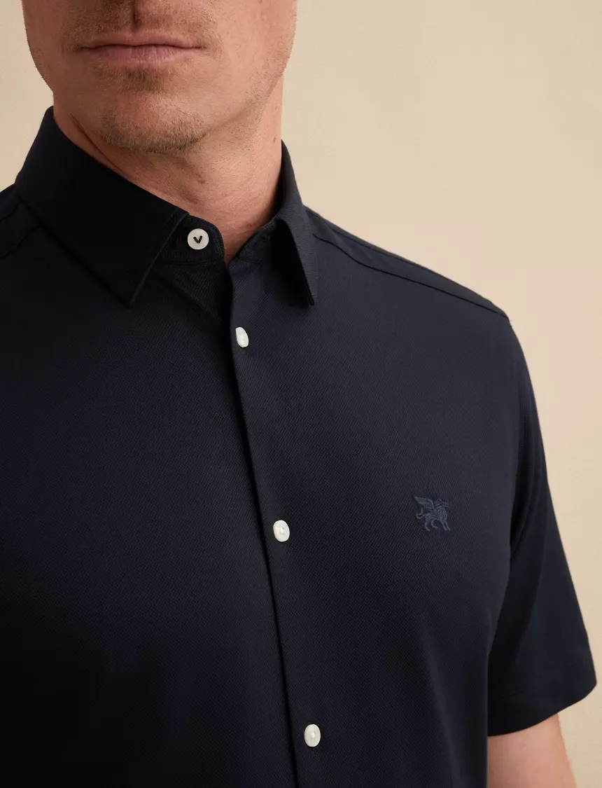 Vanguard overhemd korte mouw logo navy