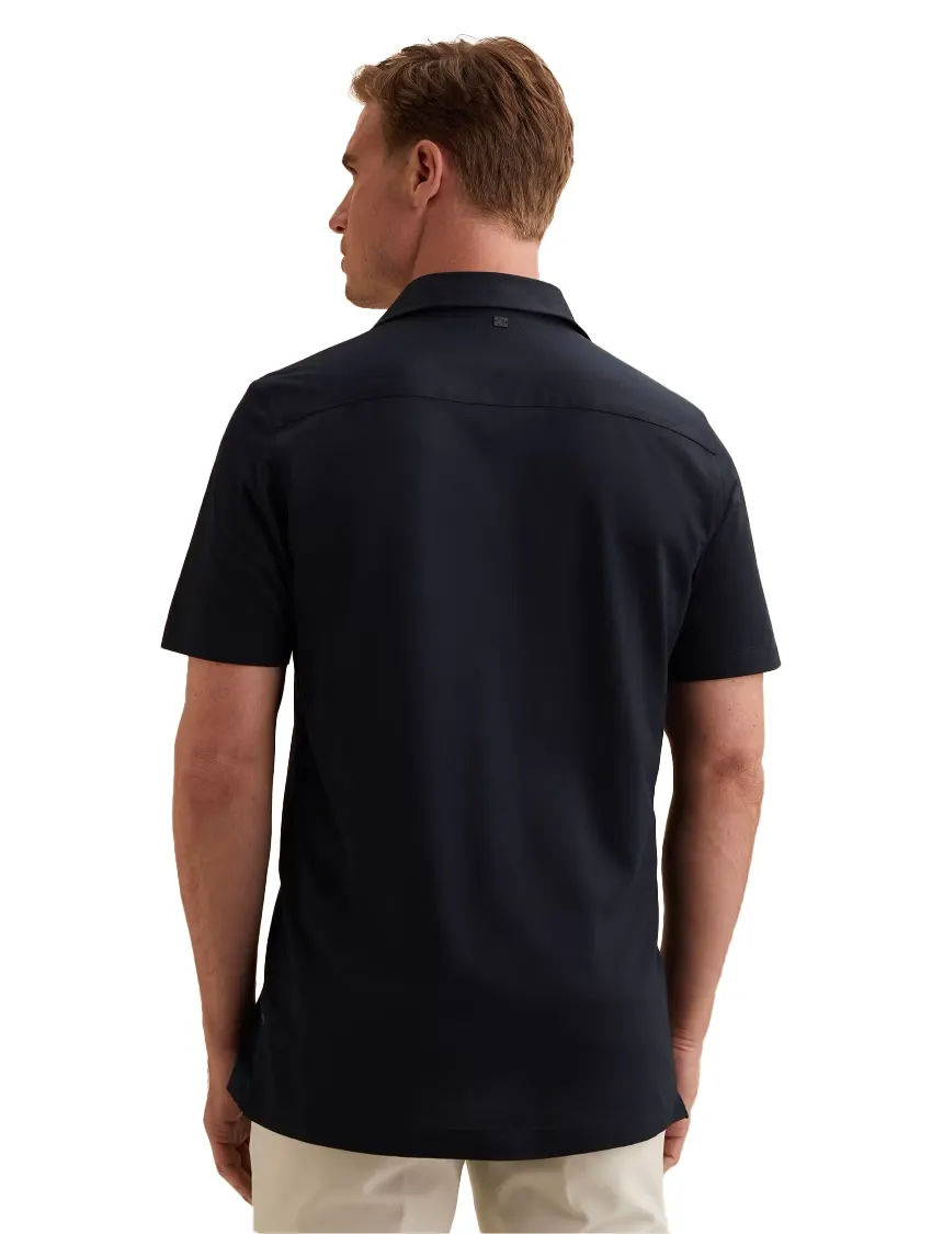Vanguard overhemd korte mouw logo navy