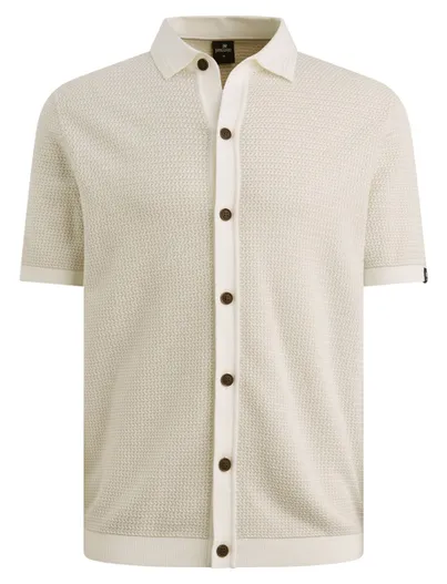 Vanguard Korte mouw polo Vanguard normale fit doorknoop creme