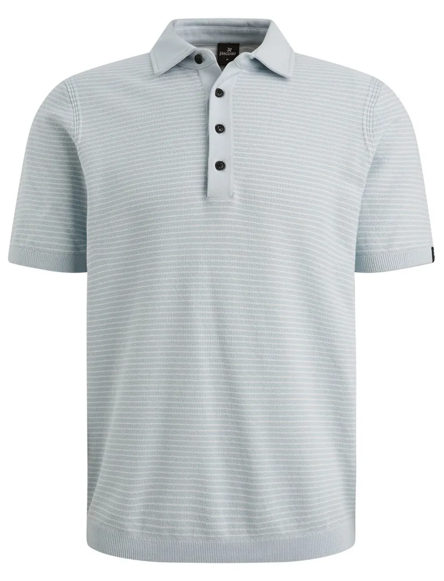 Vanguard Polo lichtblauw wit gestreept