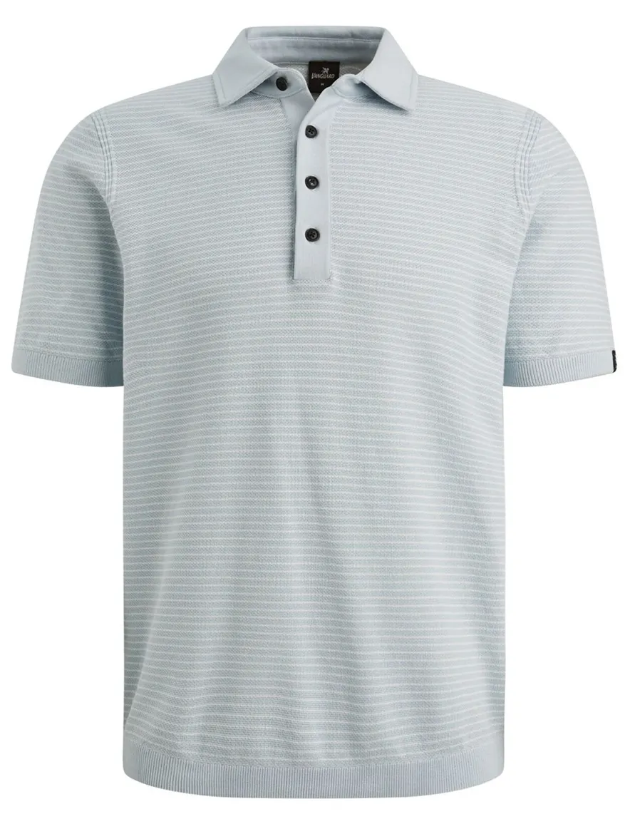 Vanguard polo lichtblauw wit gestreept