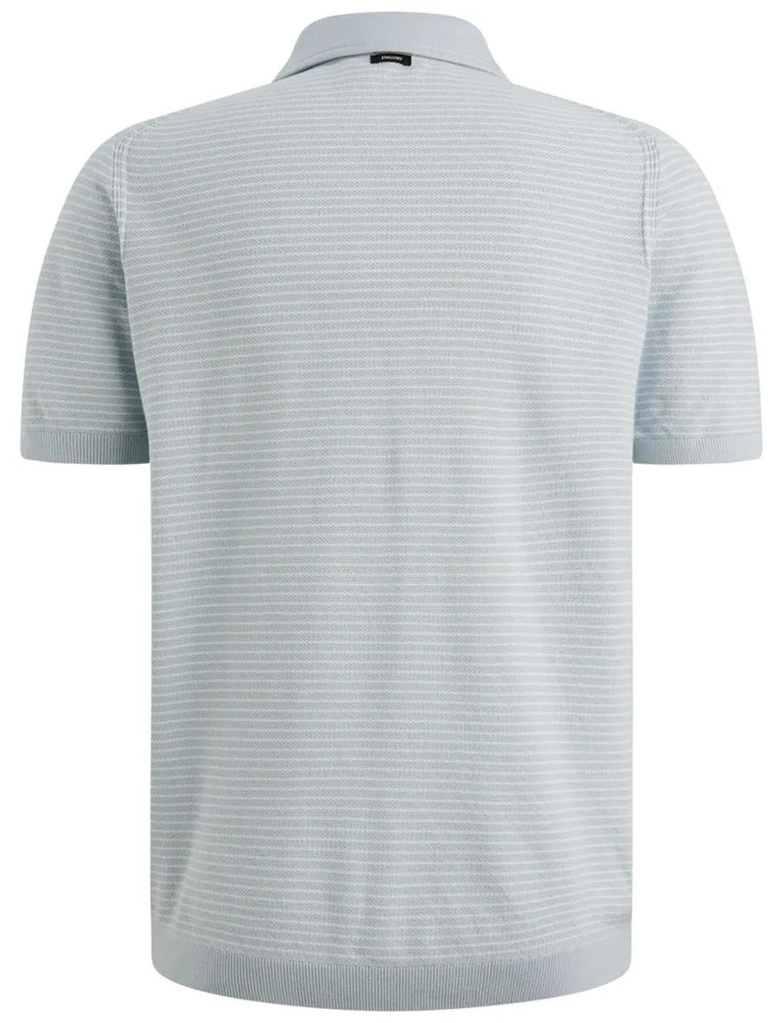 Vanguard polo lichtblauw wit gestreept