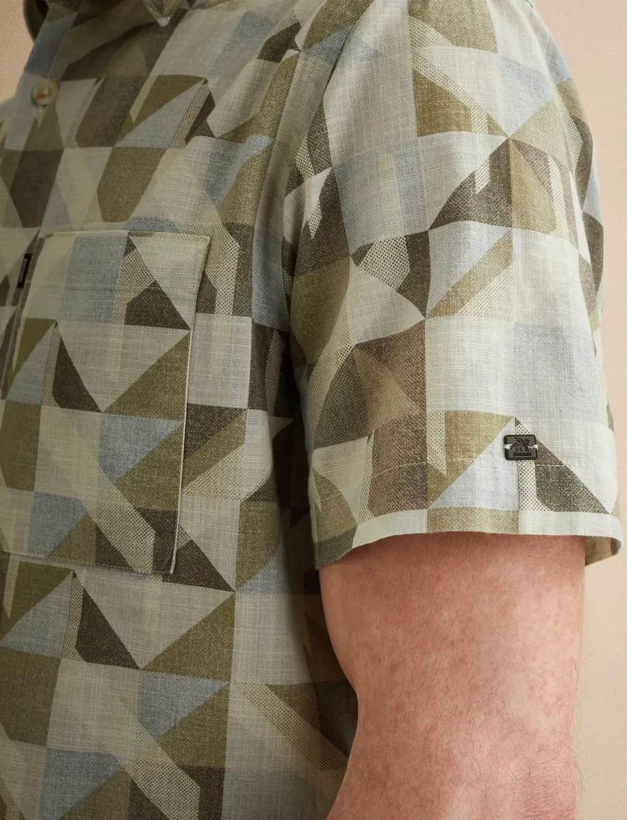 Vanguard overhemd korte mouw print groen