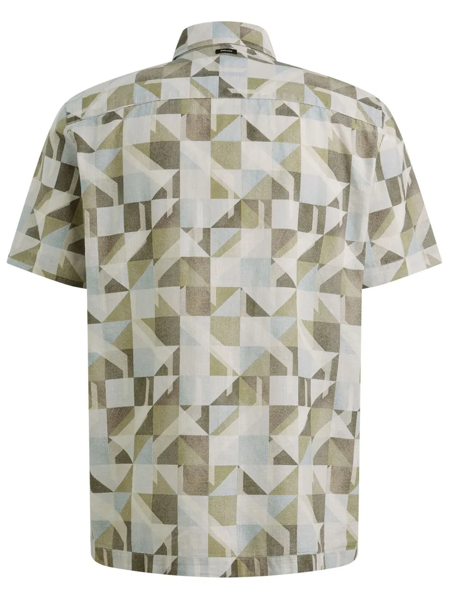 Vanguard overhemd korte mouw print groen