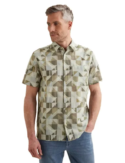 Vanguard Vanguard overhemd korte mouw print groen