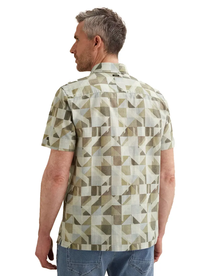 Vanguard overhemd korte mouw print groen