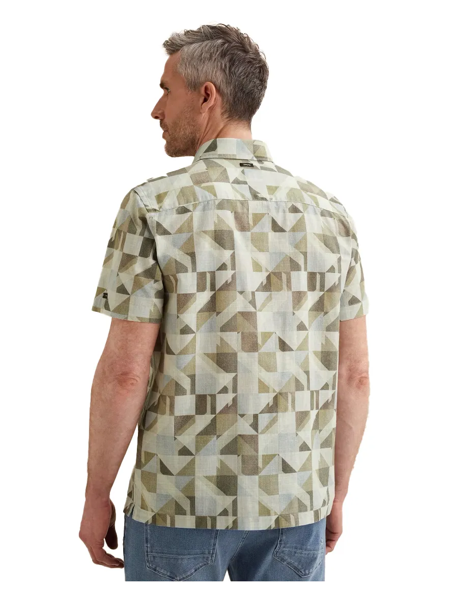 Vanguard overhemd korte mouw print groen