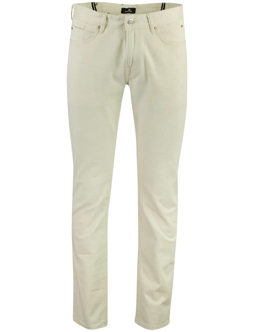 Creme broek Vanguard V7 Rider 2.0 regular fit linnen