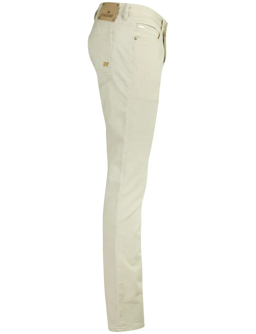 Creme broek Vanguard V7 Rider 2.0 regular fit linnen