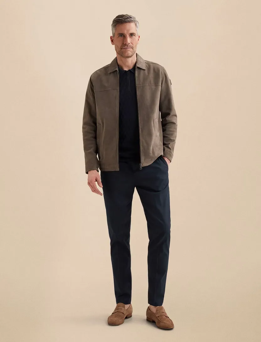 Chino Vanguard donkerblauw stretch zonder omslag