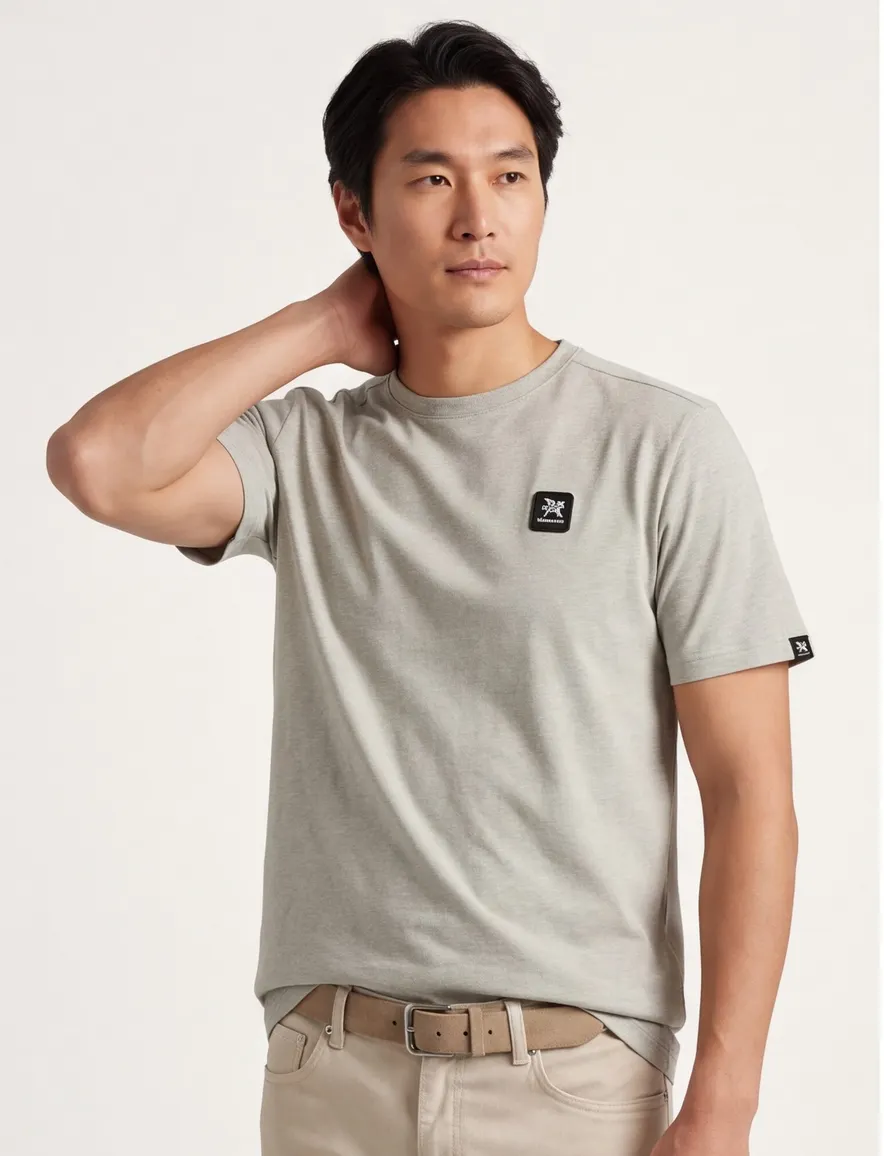 T-shirt groen Vanguard ronde hals effen