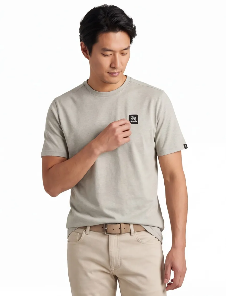 T-shirt groen Vanguard ronde hals effen