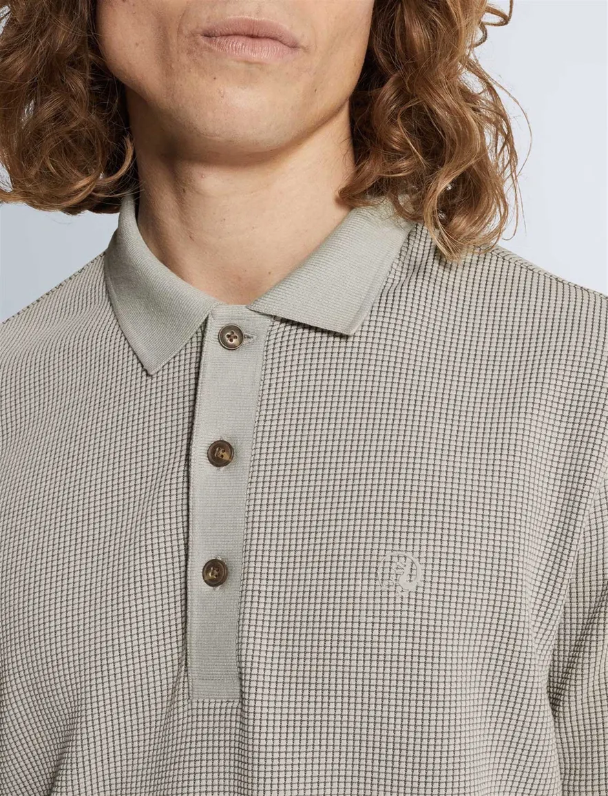 Cast Iron poloshirt grijs korte mouw