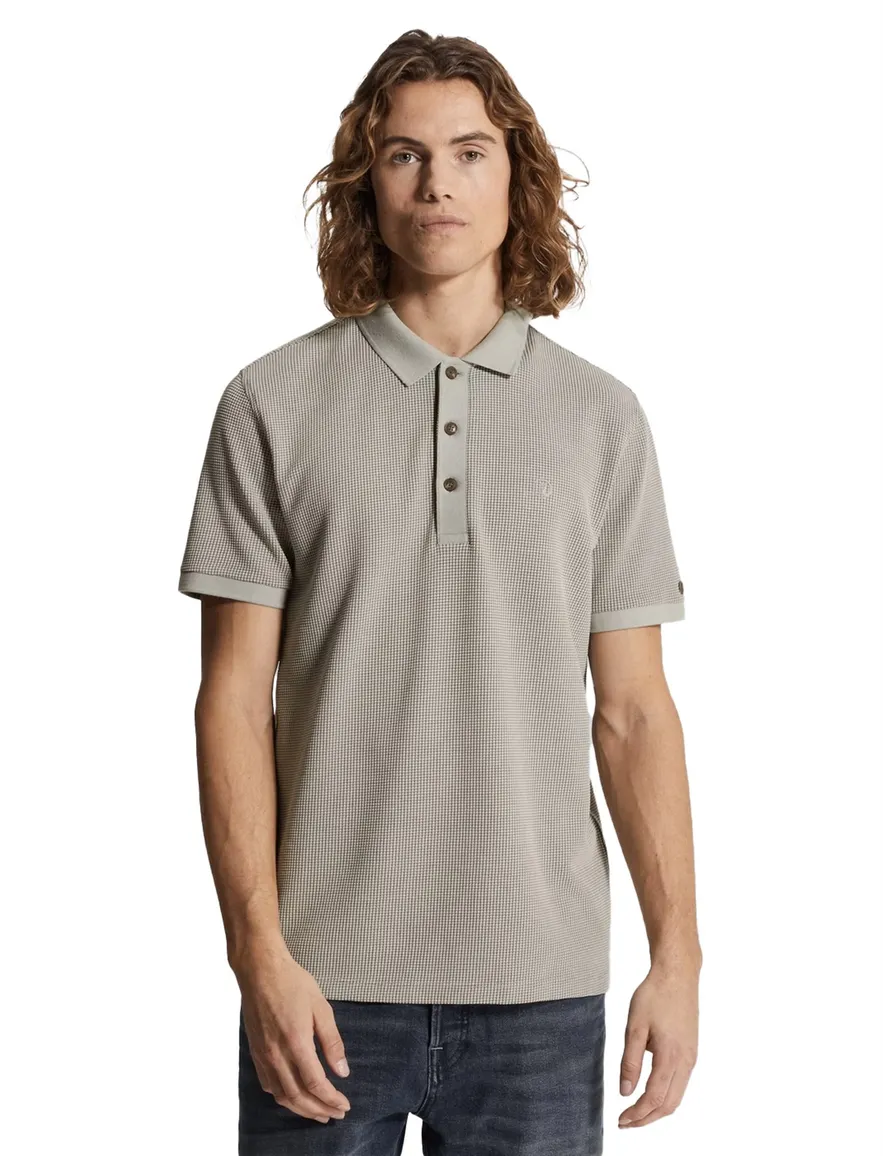Cast Iron poloshirt grijs korte mouw
