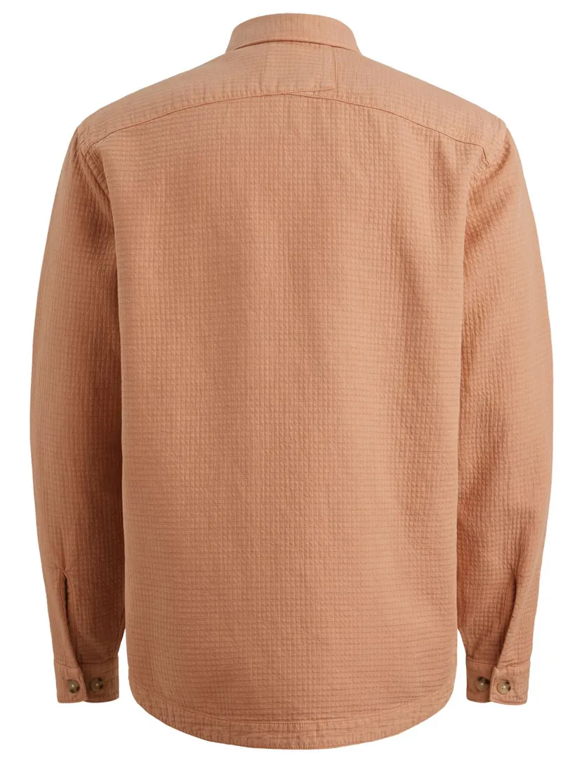 Cast Iron overshirt oranje wafel structuur normal fit