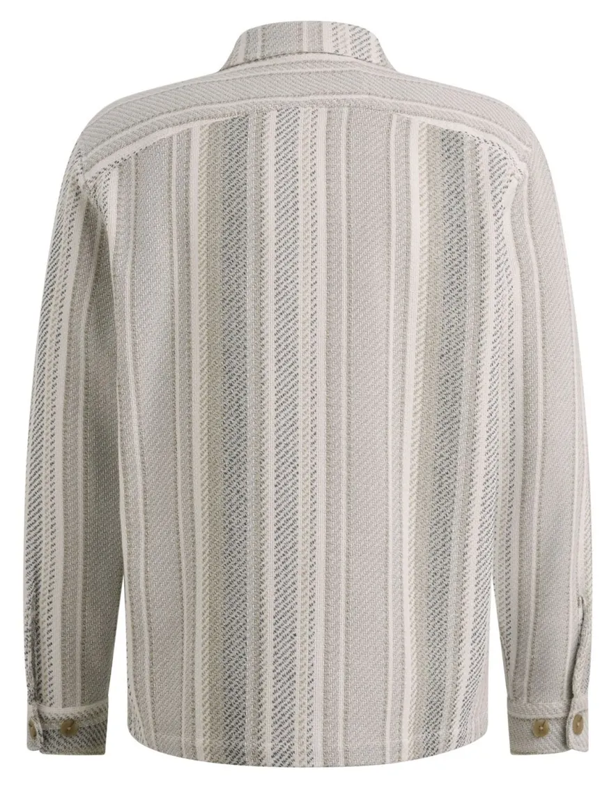 Cast Iron overshirt strepen beige katoen