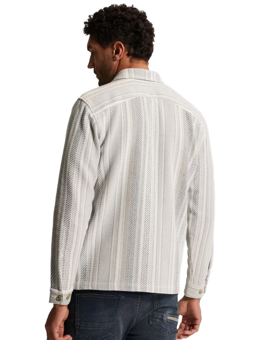 Cast Iron overshirt strepen beige katoen