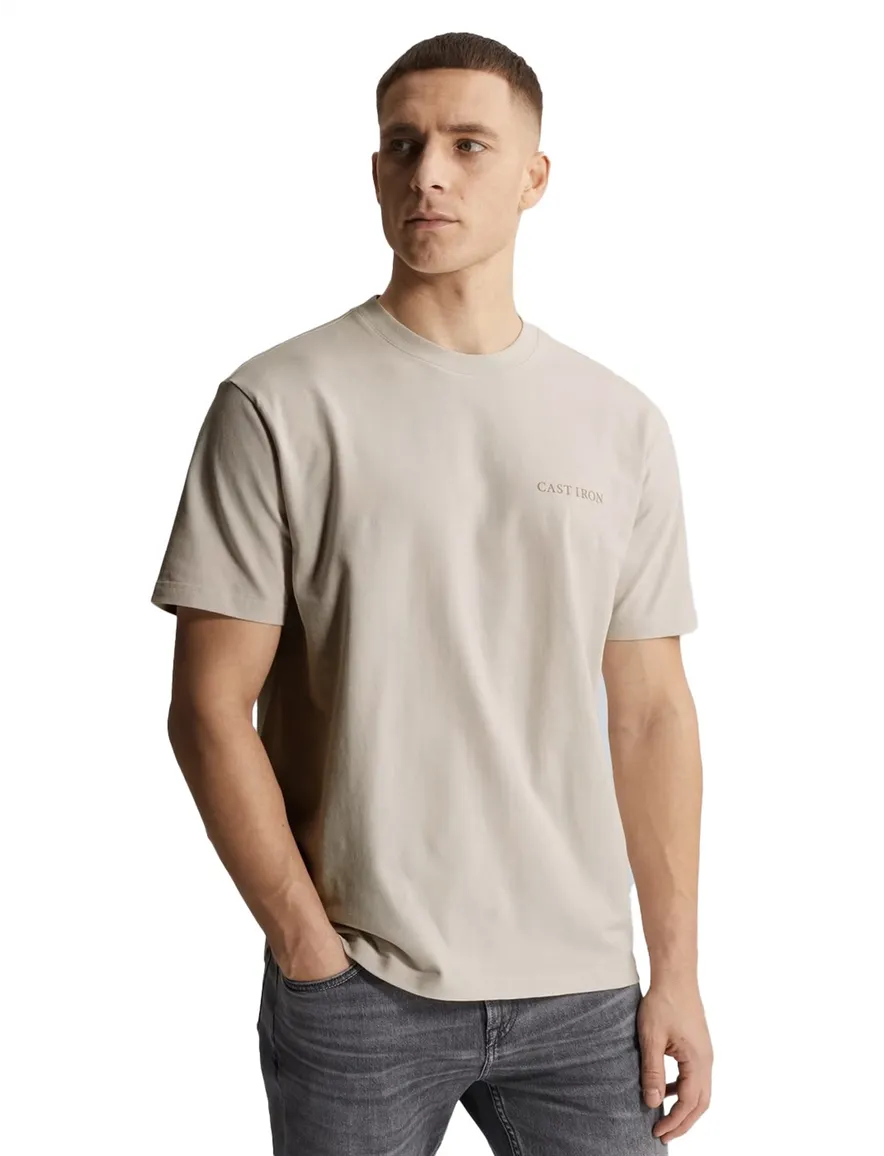Beige T-shirt Cast Iron relaxed fit