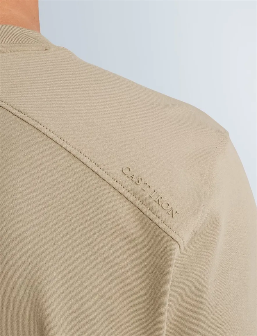Cast Iron t-shirt lichtbruin effen regular fit