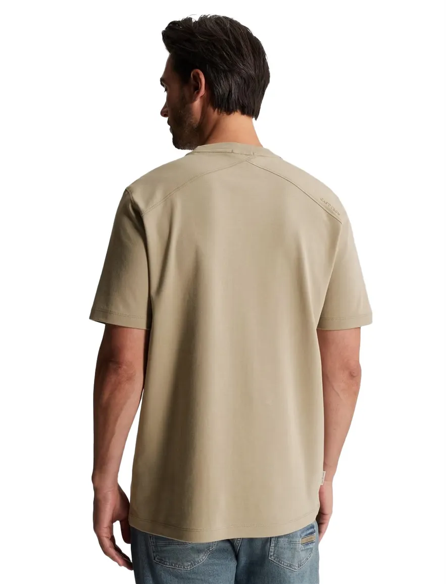 Cast Iron t-shirt lichtbruin effen regular fit