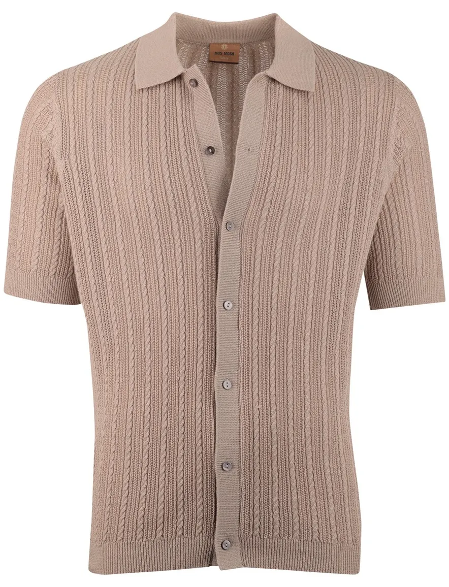 Mos Mosh doorknoop polo beige gebreid