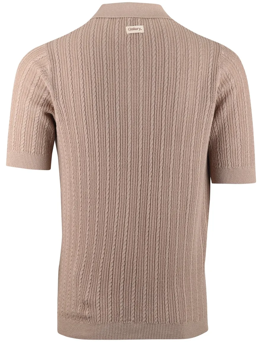 Mos Mosh doorknoop polo beige gebreid