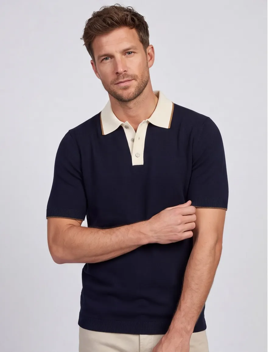 Mos Mosh Fransesco polo blauw