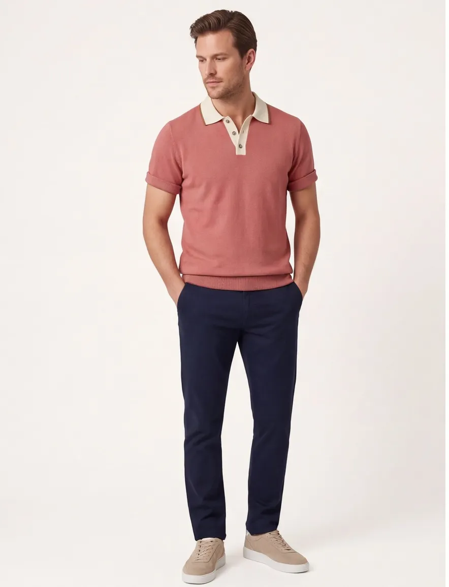 Poloshirt Mos Mosh rood katoen normale fit