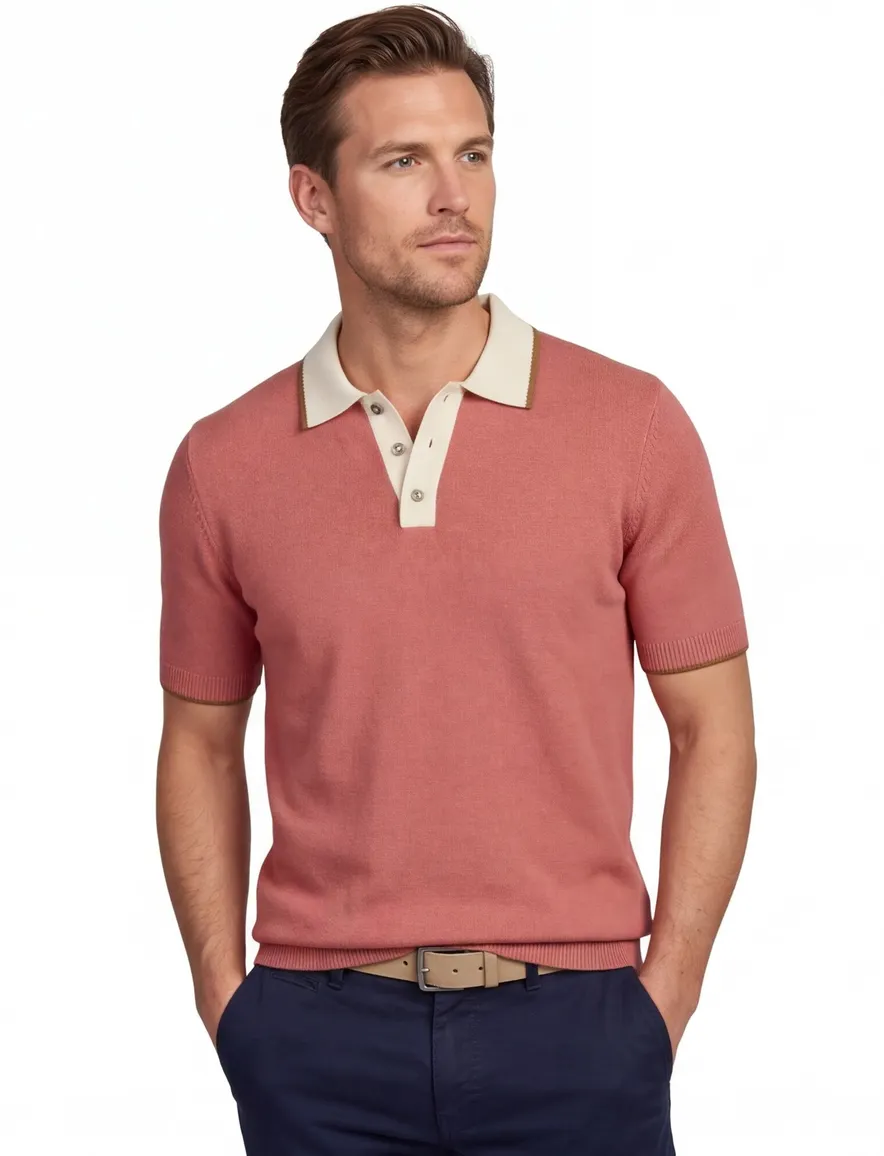 Poloshirt Mos Mosh rood katoen normale fit