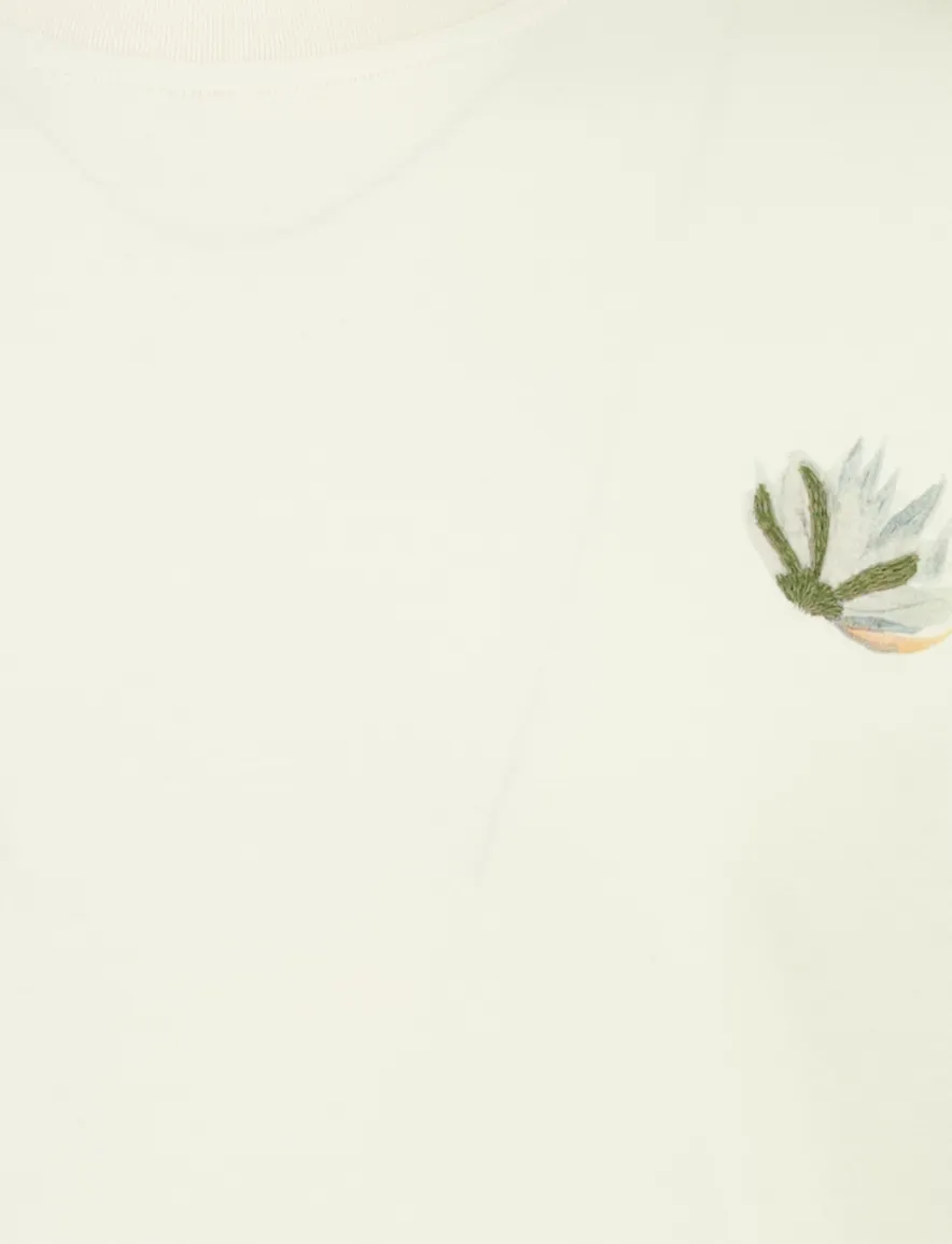 Mos Mosh T-shirt ecru backprint bloemen