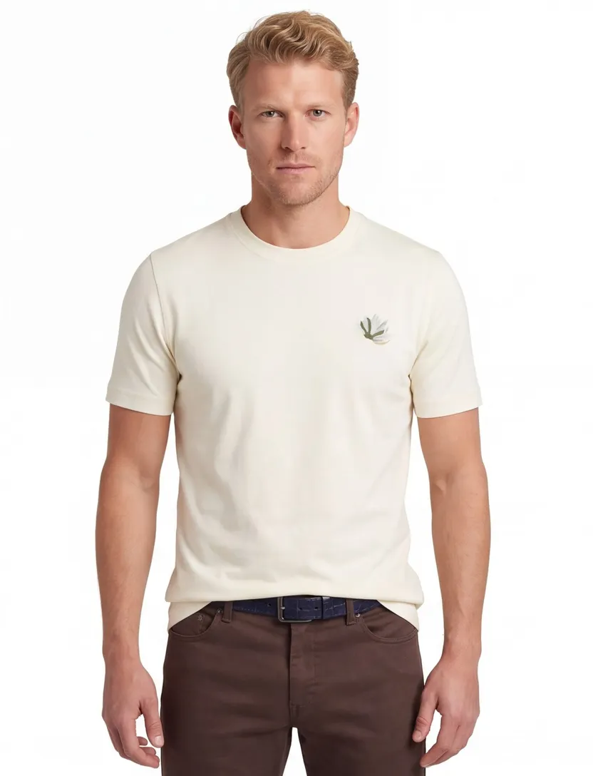 T-shirt mos mosh beige met back print
