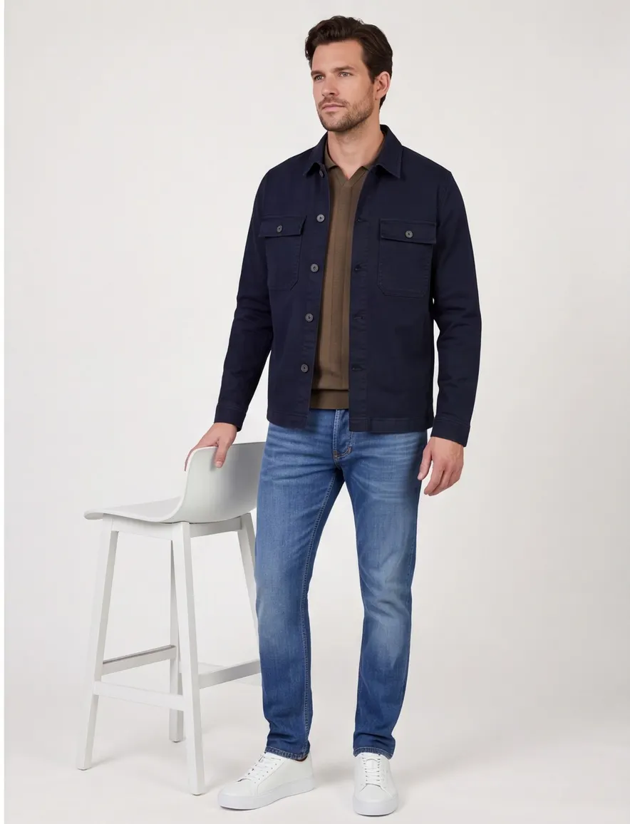 Overshirt Mos Mosh navy met knopen